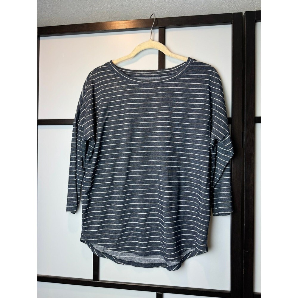 Loft Outlet Shirt Women size XS Tunic Striped navy blue